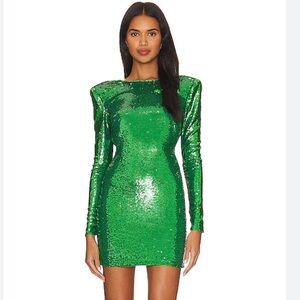 Bardot Green Sequin Mini Dress